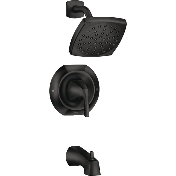 Moen Lindor Posi-Temp 1-Handle Lever Tub & Shower Faucet, Matte Black