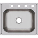 Elkay Dayton 25 In. x 21-1/4 In. x 6-9/16 In. Single Bowl Drop-In Kitchen Sink, Stainless Steel