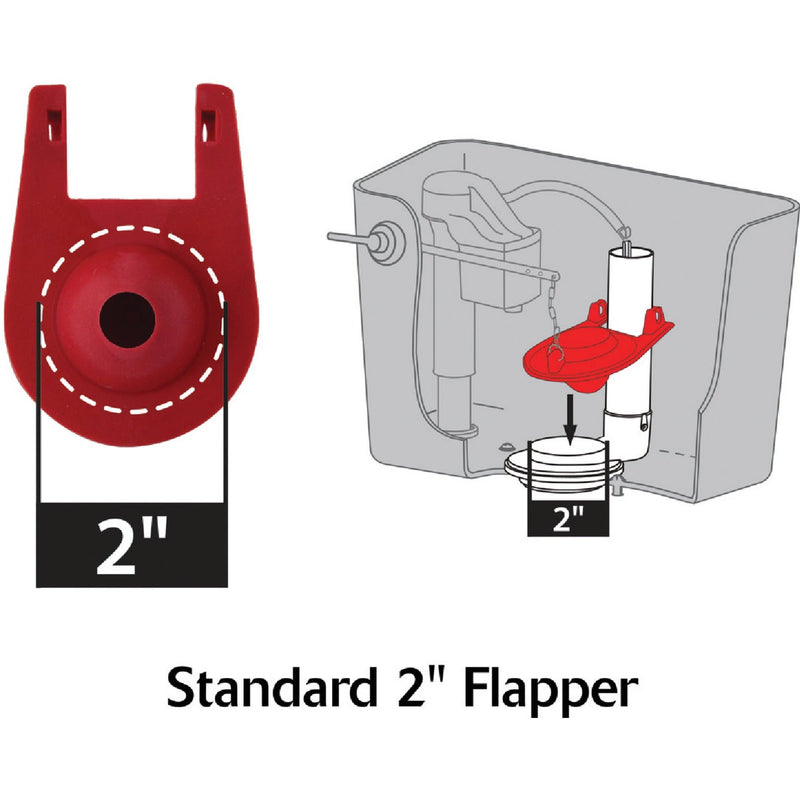 Korky Plus 2 In. Rubber Adjustable Flapper with Float and Chain