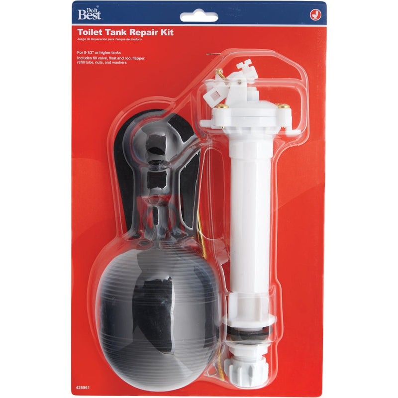Do it Best 8-1/2 In. Plastic Anti-Siphon Tank Repair Kit, Flush Lever not Included
