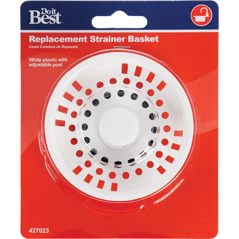 Do it 3-1/2 In. White Basket Strainer Stopper