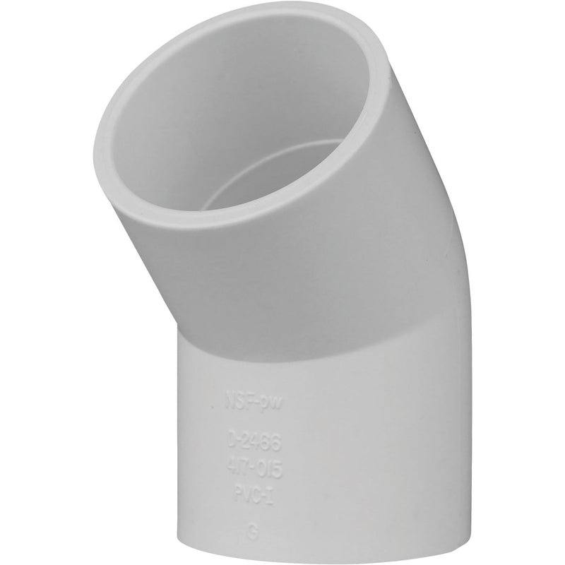 Charlotte Pipe 1-1/2 In. Slip x Slip Schedule 40 45 Deg. PVC Elbow (1/8 Bend)