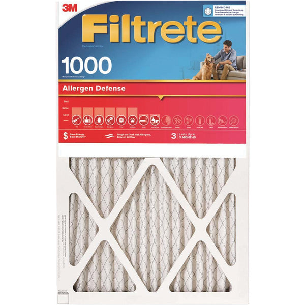 Filtrete 16 In. x 20 In. x 1 In. 1000/1085 MPR Allergen Defense Furnace Filter, MERV 11