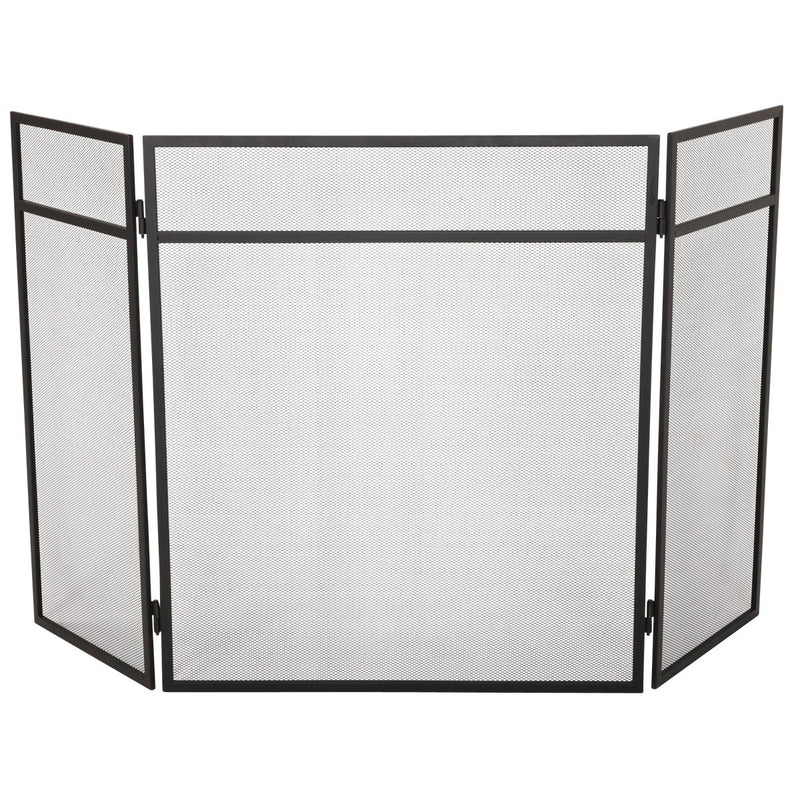 Home Impressions 3-Panel Black Mesh Decorative Fireplace Screen