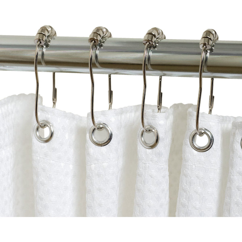 Zenith Zenna Home Chrome Roller Shower Curtain Hook (12 Count)