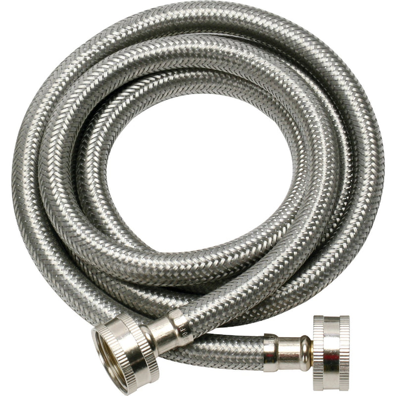 Fluidmaster 3/4 x 3/4 In. Hose Fitting x 60 In. L Braided Stainless Steel Washing Machine Hose (2-Pack)