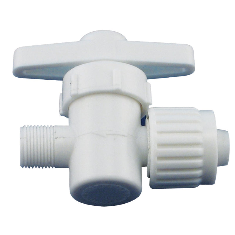 Flair-it 1/2 In. P x 3/8 In. Compression Plastic White Straight Valve