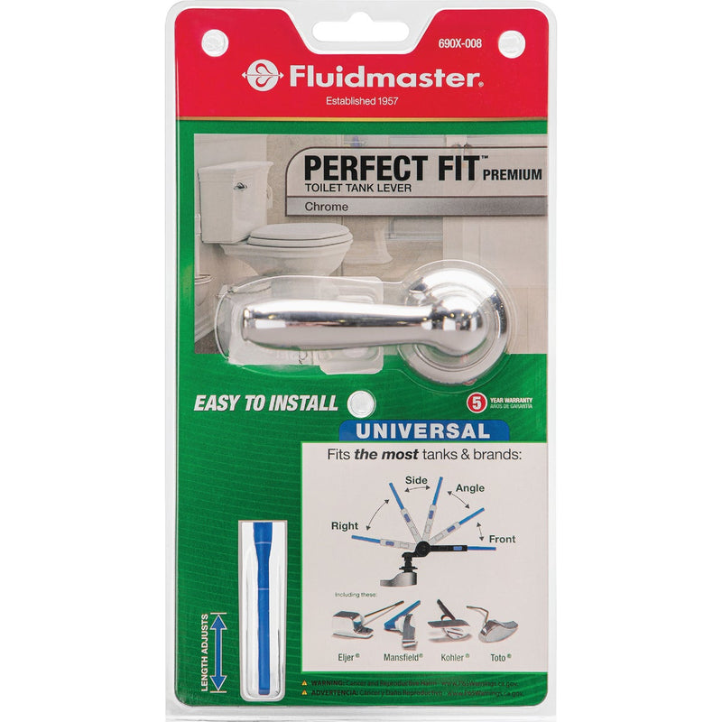 Fluidmaster Perfect Fit Premium Chrome Tank Lever with Plastic Telescoping Arm