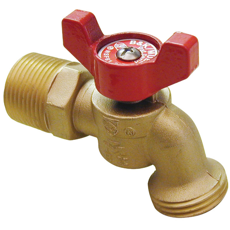 ProLine Quartermaster Series 1/2 In. MIP X 3/4 In. Male Hose Thread Brass Hose Bibb