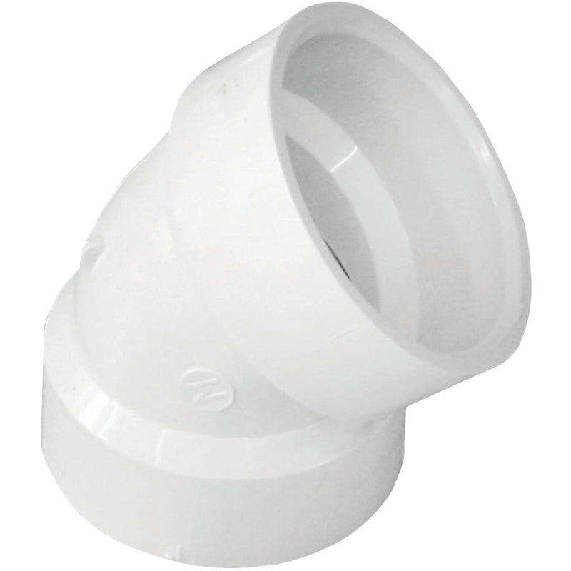 IPEX 1-1/2 In. Schedule 40 45 Deg. Short Radius DWV PVC Elbow (1/8 Bend)