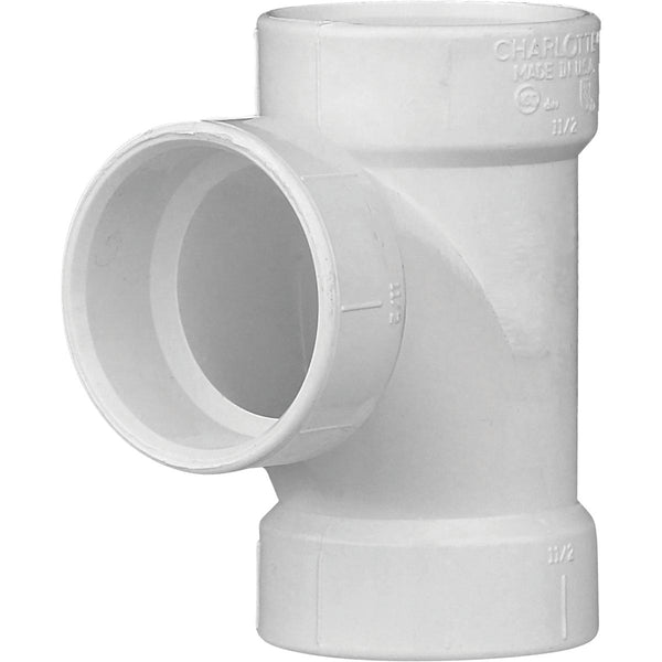 Charlotte Pipe 1-1/2 In. Schedule 40 Sanitary PVC Tee