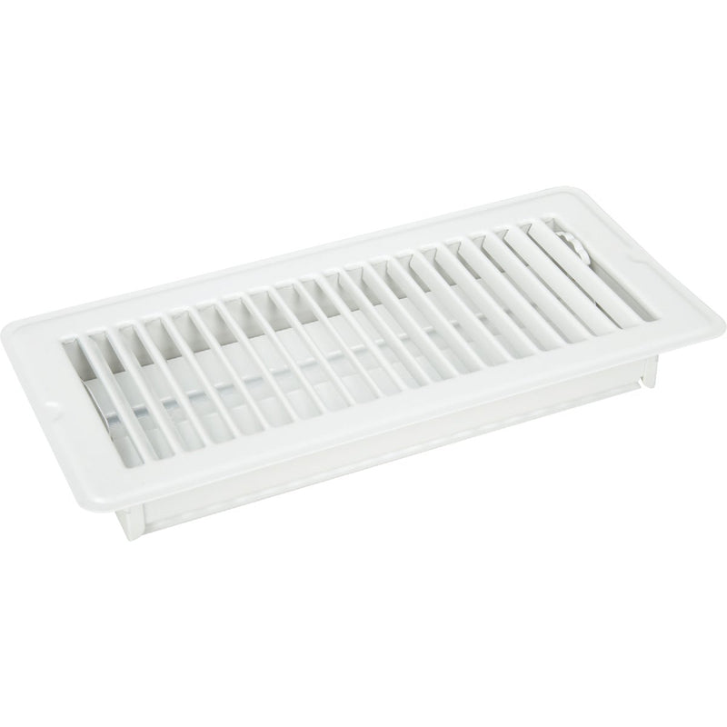 Home Impressions 4 In. x 10 In. White Steel Floor Register