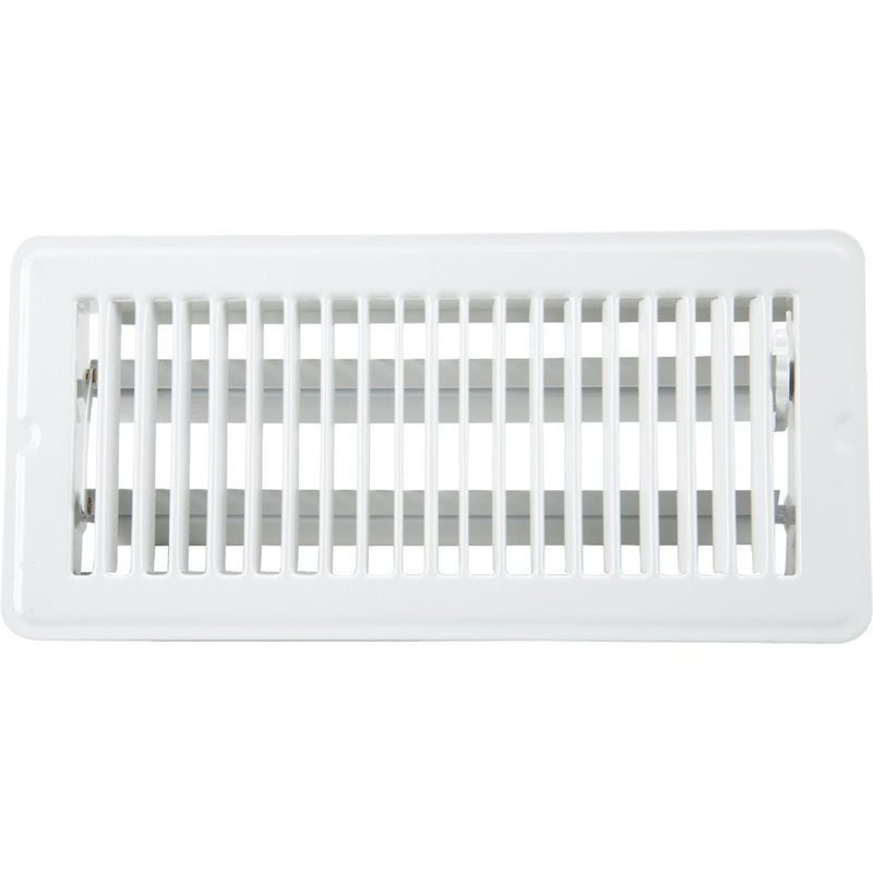 Home Impressions 4 In. x 10 In. White Steel Floor Register