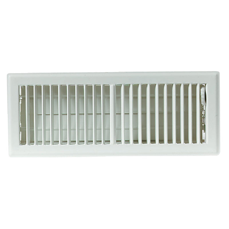 Home Impressions 4 In. x 12 In. White Steel Floor Register