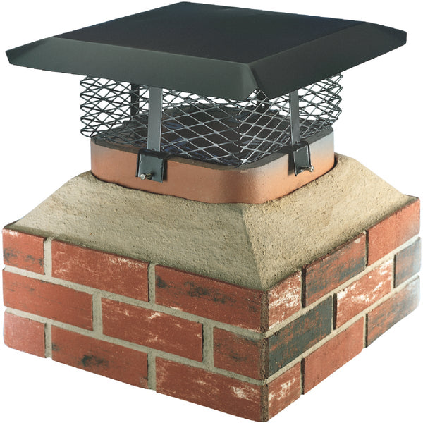 Shelter Adjustable Black Galvanized Steel Single Flue Chimney Cap