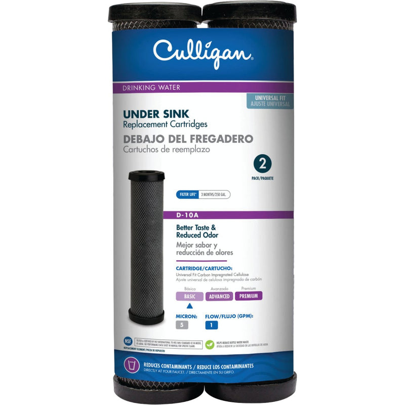 Culligan D-10A Under Sink Drinking Water Filter Cartridge, (2-Pack)