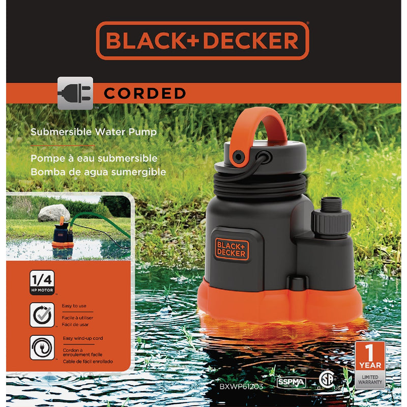 Black & Decker 1/4 HP 2250 GPH Submersible Water Pump