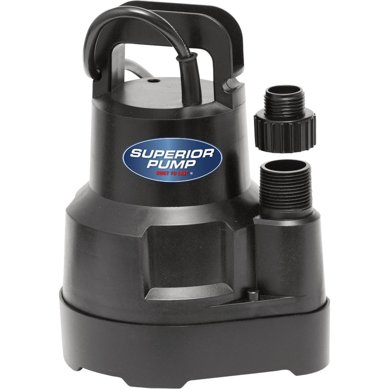 Superior Pump 1/6 HP 1920 GPH Oil-Free Submersible Utility Pump