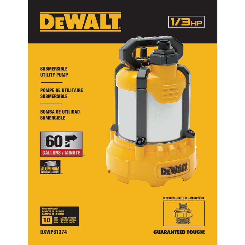 DEWALT 1/3 HP Submersible Aluminum Utility Pump