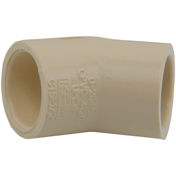 Charlotte Pipe 1/2 In. Slip x Slip 45 Deg. CPVC Elbow (1/8 Bend)