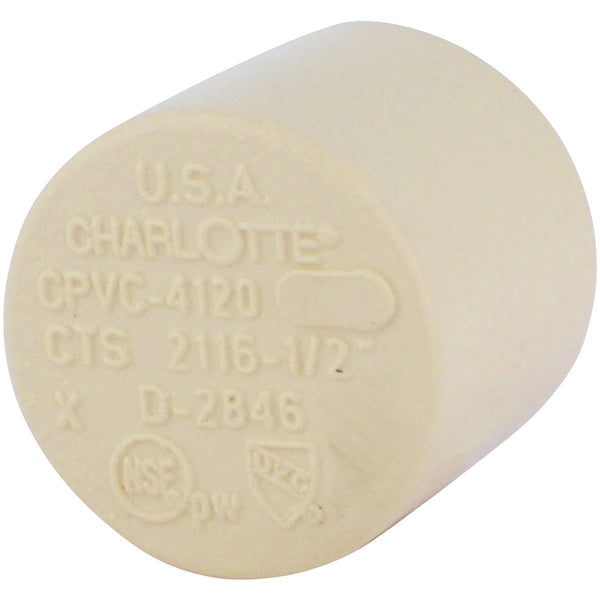 Charlotte Pipe 1/2 In. Slip Solvent Weld CPVC Cap