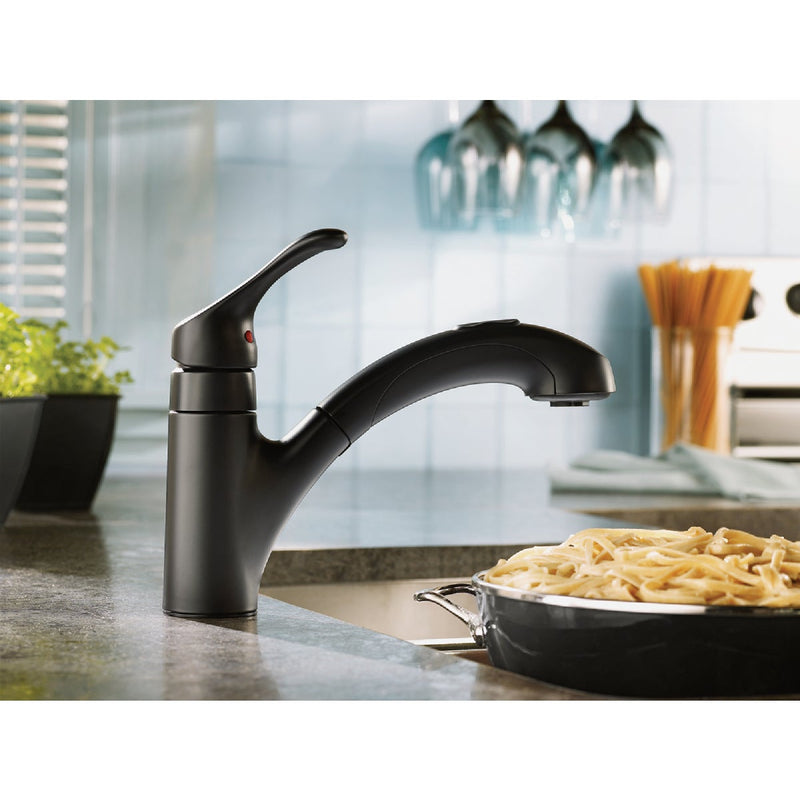 Moen Renzo 1-Handle Pull-Out Kitchen Faucet, Matte Black