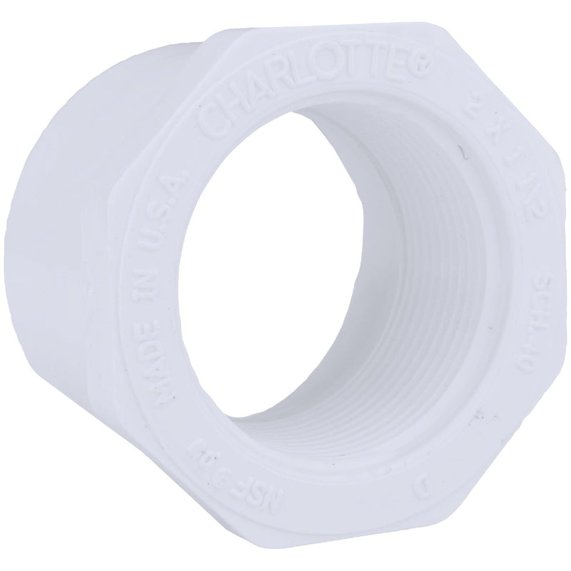 Charlotte Pipe 2 In. SPG x 1-1/2 In. FPT Schedule 40 PVC Bushing
