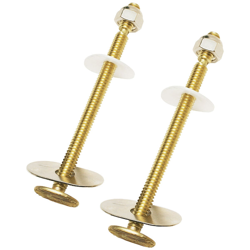 Do it Best 1/4 In. x 3-1/2 In. Extra Long Solid Brass Toilet Bolts (2 Pack)