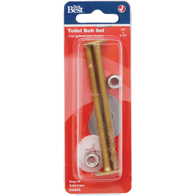 Do it Best 1/4 In. x 3-1/2 In. Extra Long Solid Brass Toilet Bolts (2 Pack)