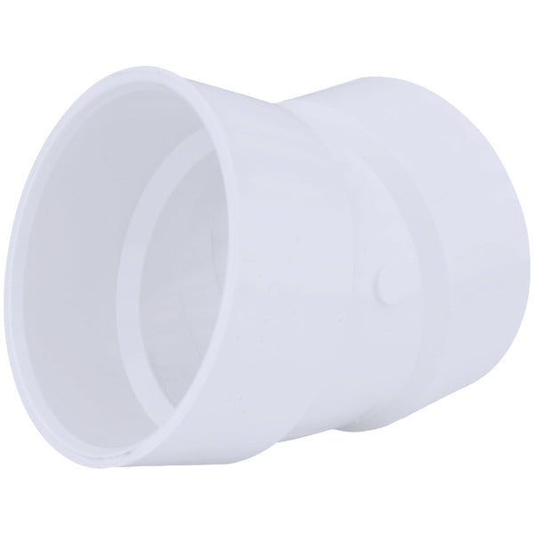 Charlotte Pipe 4 In. Hub x Hub Schedule 40 22-1/2 Deg. DWV PVC Elbow (1/16 Bend)