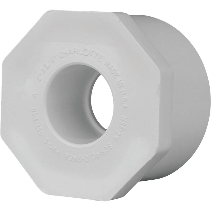 Charlotte Pipe 2 In. SPG x 3/4 In. Slip Schedule 40 PVC Bushing