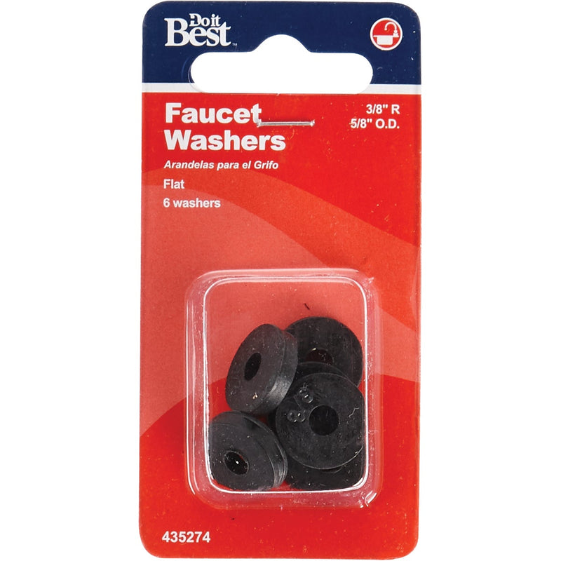 Do it Best 5/8 In. Black Flat Faucet Washer (6 Ct.)