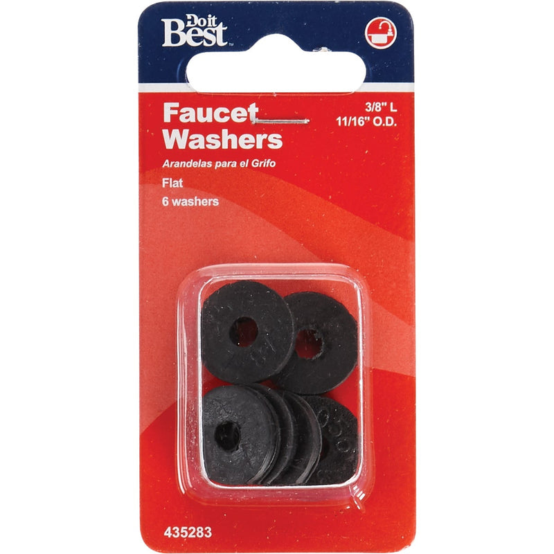 Do it Best 11/16 In. Black Flat Faucet Washer (6 Ct.)