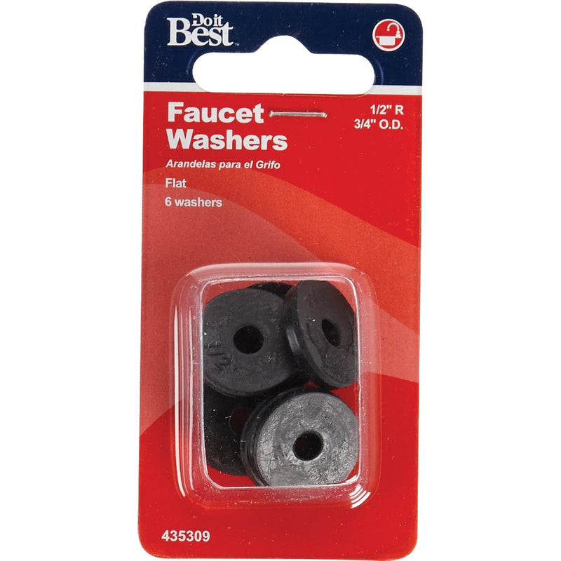 Do it Best 3/4 In. Black Flat Faucet Washer (6 Ct.)