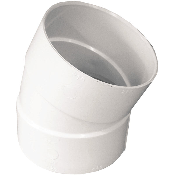 IPEX 4 In. SDR 35 22-1/2 Deg. PVC Sewer and Drain Elbow (1/16 Bend)