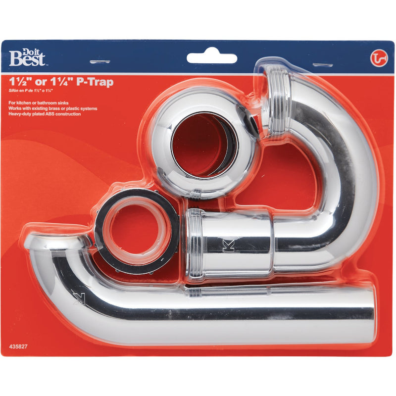Do it Best 1-1/2 in. ABS Decorative Polished Chrome P-Trap with 1-1/4 in. Reducer Washer