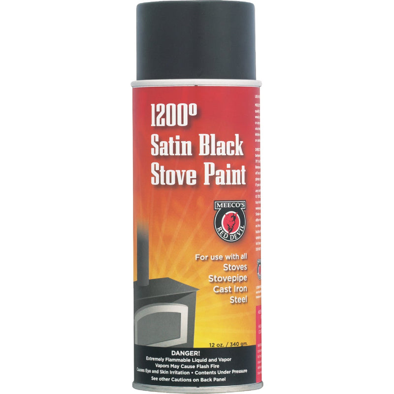 Meeco's Red Devil Black Satin 12 Oz. High Heat Spray Paint