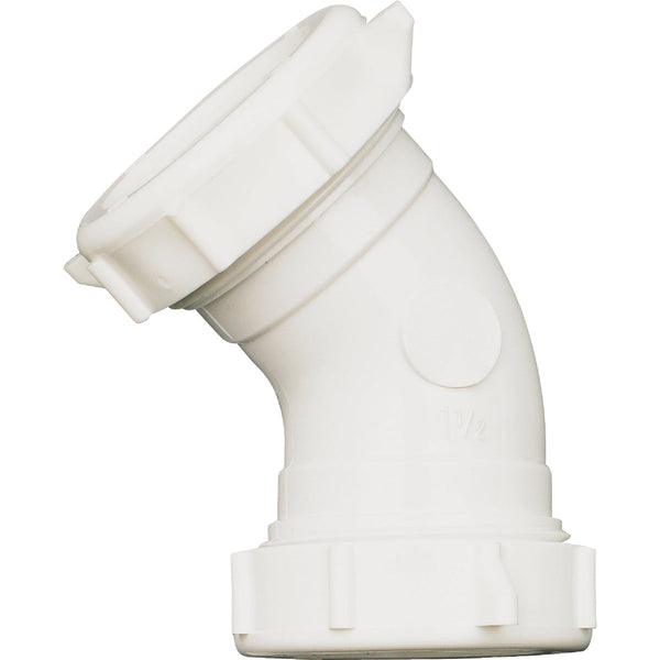 Do it Best 1-1/2 In. White PVC 45 Degree Elbow Coupling