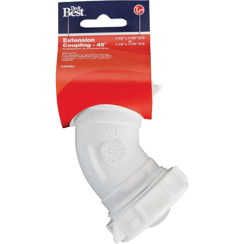 Do it Best 1-1/2 In. White PVC 45 Degree Elbow Coupling