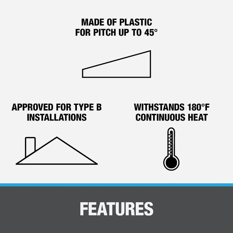 Oatey No-Calk 1-1/4 In. to 1-1/2 In. Thermoplastic Roof Pipe Flashing