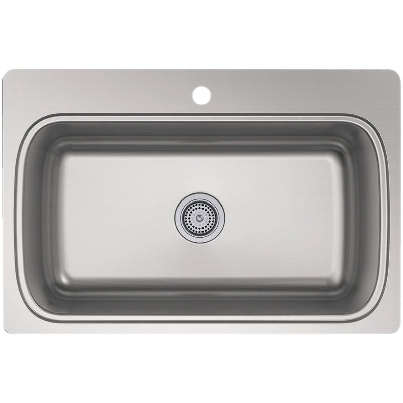 Kohler Verse Single Bowl 33 In. x 22 In. x 9-5/16 In. Deep Stainless Steel Drop-In Kitchen Sink