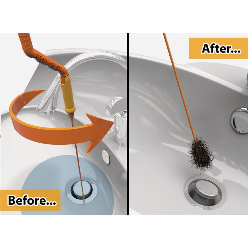FlexiSnake Drain Weasel Hair Stick Flexible Starter Kit (3-Piece)