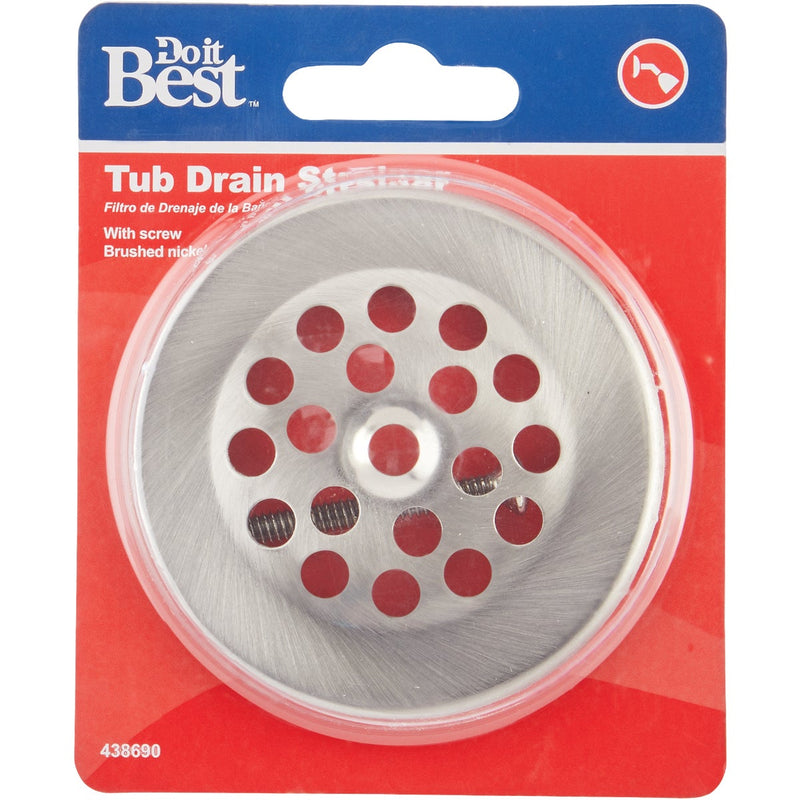 Do it Best 2 In. Dome Cover Tub Drain Strainer with Brushed Nickel Finish