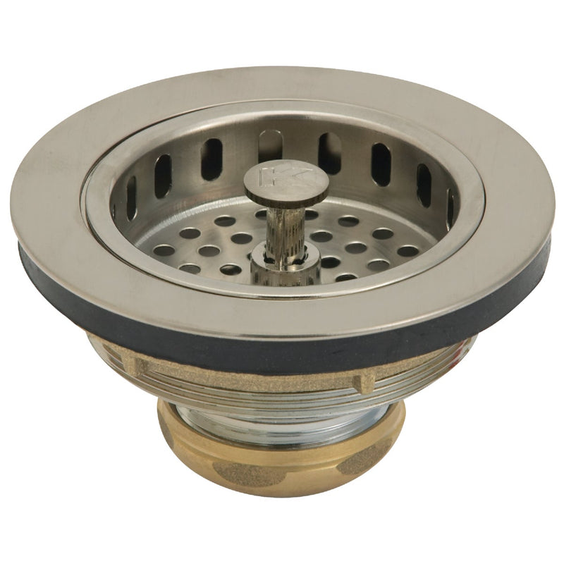 Do it Best 3-1/2 In. Brushed Nickel Adjustable Post Basket Strainer Assembly