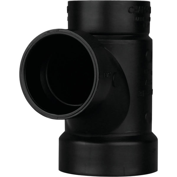 Charlotte Pipe 2 x 1-1/2 x 1-1/2 In. Hub x Hub x Hub Reducing Sanitary ABS Waste & Vent Tee