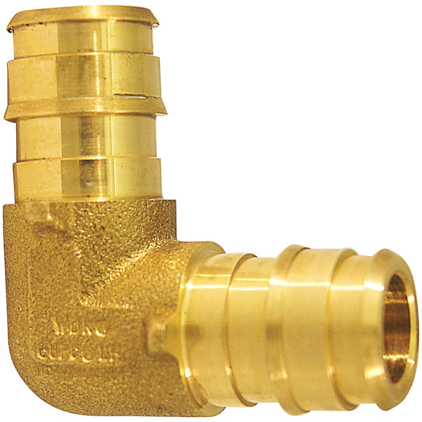 Apollo Retail 1/2 In. x 1/2 In. Barb 90 Deg. Brass PEX-A Elbow