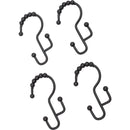 Zenith Zenna Home Matte Black Double Roller Shower Curtain Hook (12-Count)