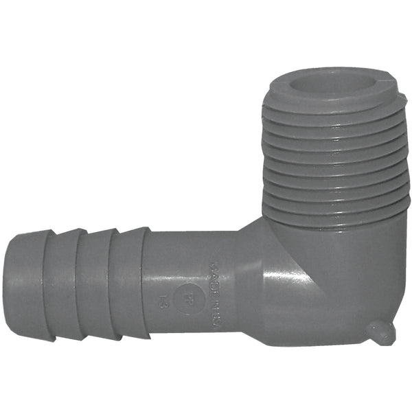 Boshart 1/2 In. Male 90 Deg. Polypropylene Insert Elbow (1/4 Bend)