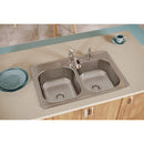 Elkay Dayton 33 In. x 22 In. x 8-1/16 In. Equal Double Bowl Drop-In Kitchen Sink, Stainless Steel