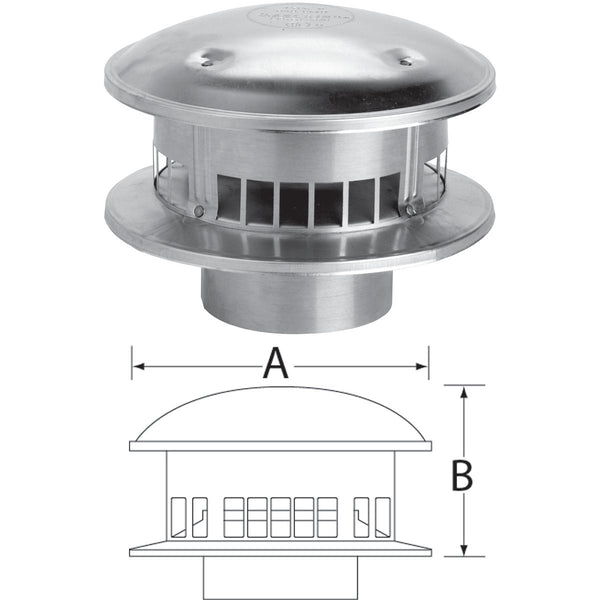 SELKIRK RV 4 In. x 8 In. x 4-1/4 In. Gas Vent Cap